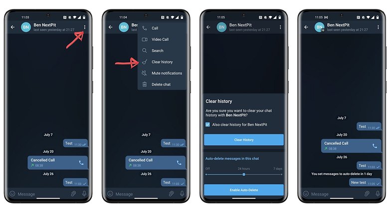 telegram bagaimana untuk memadam mesej secara automatik android