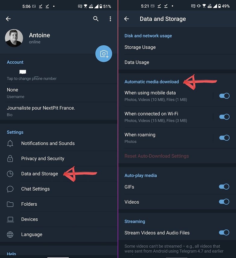 telegram how to automatic media download