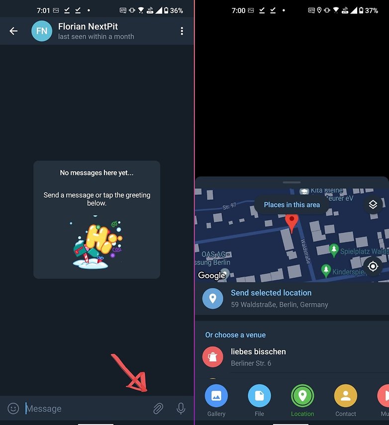 telegram how to share location