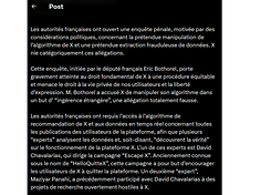 x message against french investigation 2