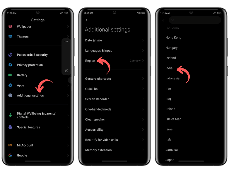 MIUI changement région
