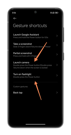 HyperOS screenshots showing how to have an action button like the iPhone 15.