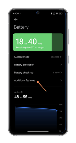 HyperOS screenshots showing how you can enable fast charging on your Xiaomi smartphone.