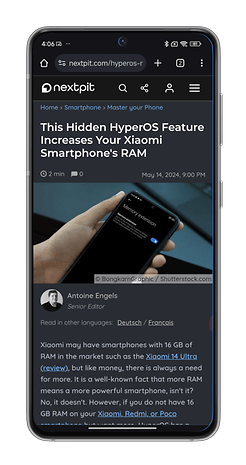 HyperOS screenshots on how to launch an app in a floating window on your Xiaomi smartphone.