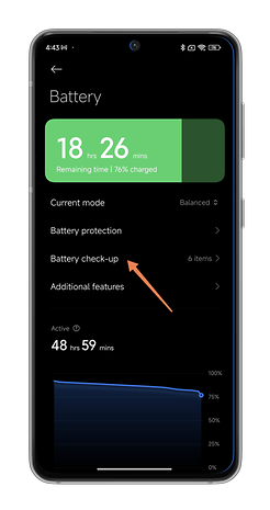 HyperOS screenshots on how to optimize the battery life of your Xiaomi smartphone.