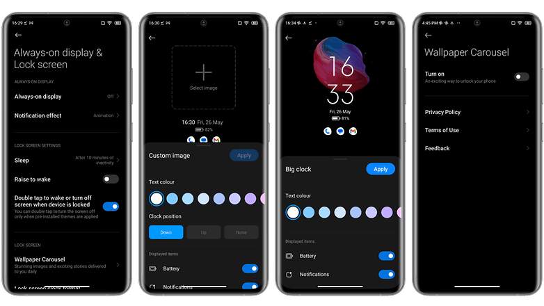 Always-on display and lock screen customization options on MIUI 14
