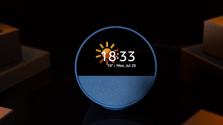 Amazon Echo Spot 2024 viewed from the front.