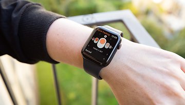 Apple Watch SE in a person's wrist displaying the cycle tracking feature