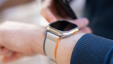 Apple Watch Ultra 2 in a person's wrist being used outdoors