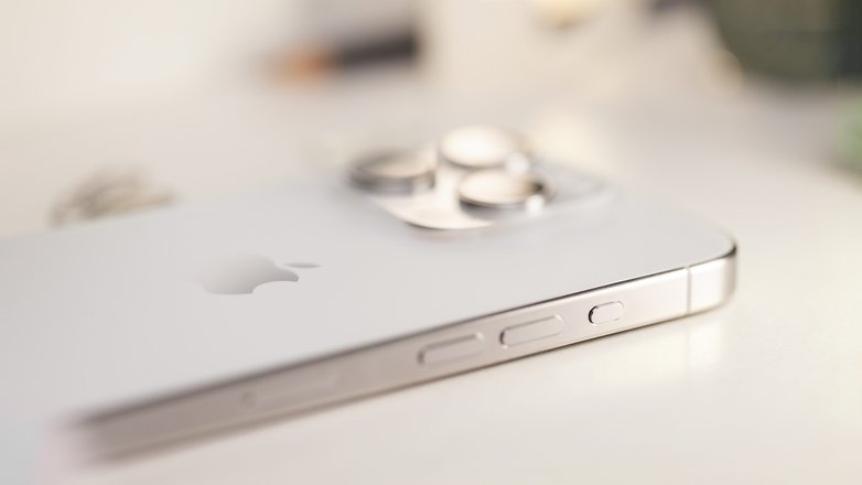 Apple iPhone 15 Pro viewed from the side