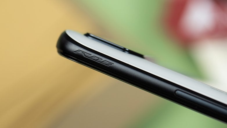 Asus ROG Phone 6 Pro seen from the side, on the right edge