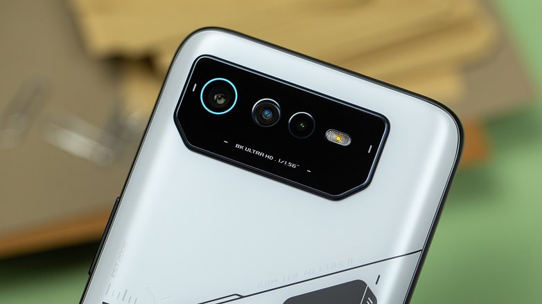 Asus ROG Phone 6 Pro seen from the back with the triple photo module
