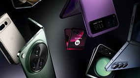 An image selection of foldable phones sorted out: OnePlus One, Galaxy Z Flip 5, Galaxy Z Fold 5, Google Pixel Fold, Motorola  Razr+ and Razr 2023