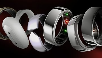Sechs verschiedene Smart-Ringe werden in einer Reihe nebeneinander angezeigt.