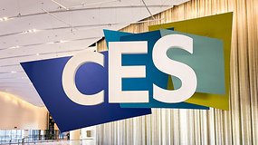 A picture of the CES logo taking from the tech show venue