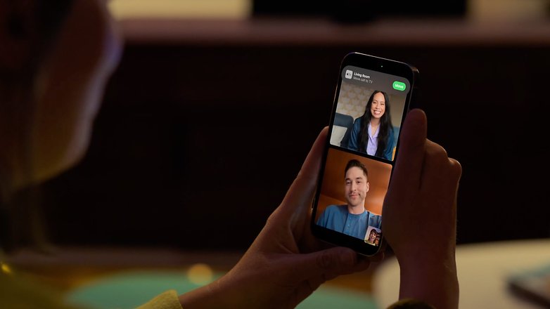 Images from Apple's event showing how to connect FaceTime on iPhone to your Apple TV