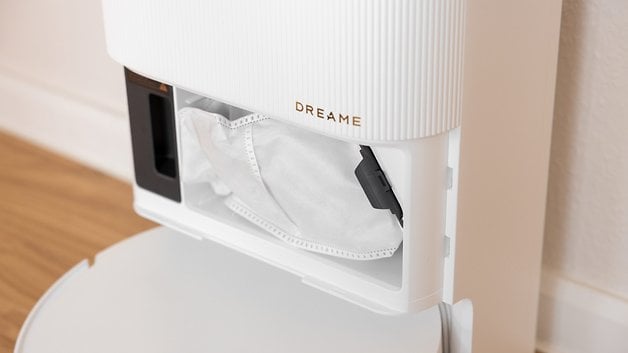 Purificateur d'air Dreame X50 Ultra avec compartiment pour masque visible.