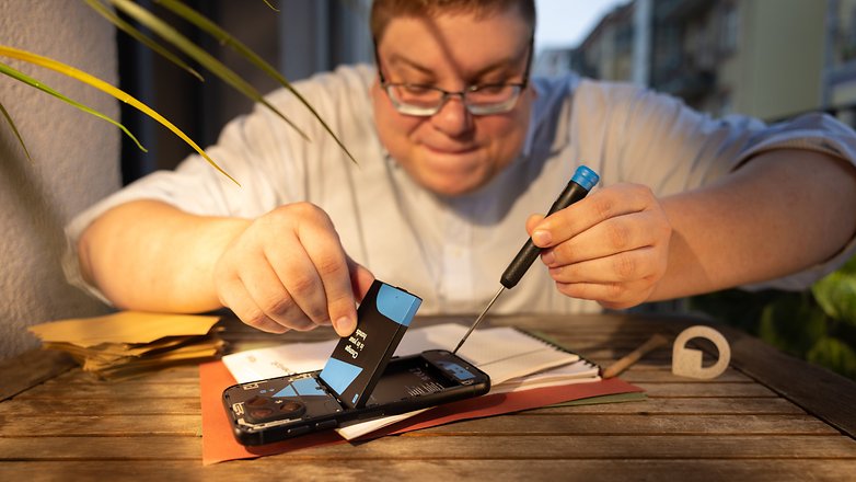 Fairphone 5 undergoing a surgery