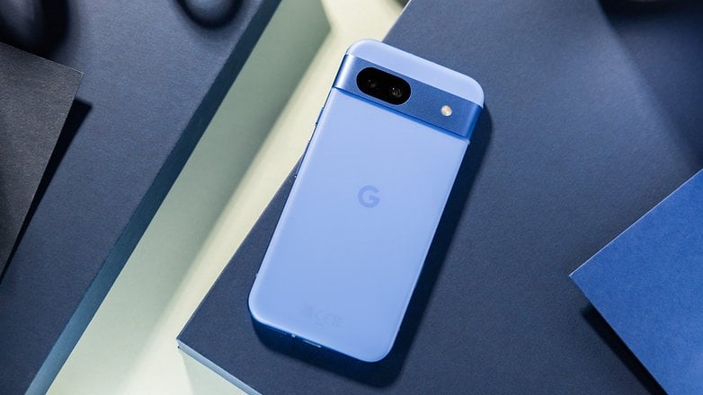 Google Pixel 8a viewed from the back