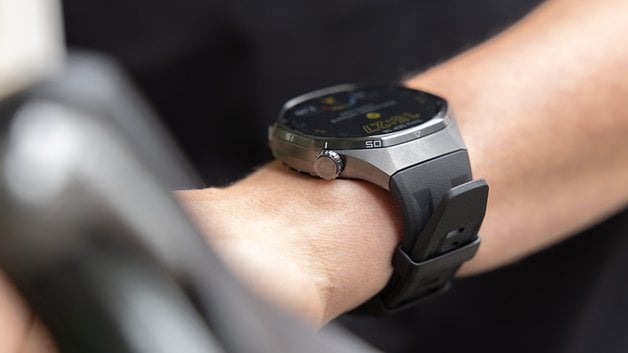 A close-up of a Huawei Watch GT 6 Pro on a person's wrist.