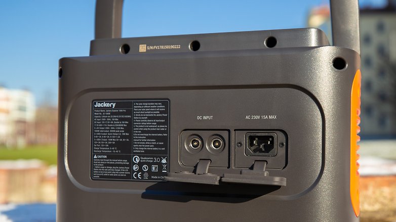 Jackery Explorer 1000 Pro ports when seen from the back
