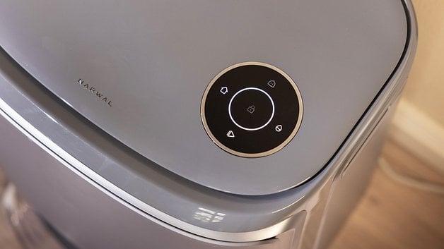 Top view of a Narwal Z10 Ultra device with a circular control panel.