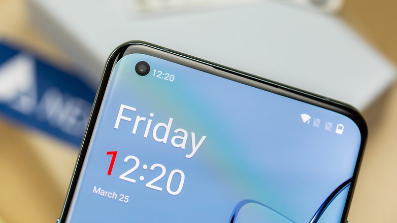 Close-up shot on the OnePlus 10 Pro top screen