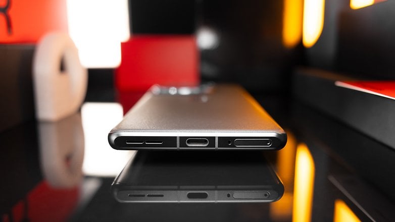 OnePlus 12R USB-C and SIM card tray in detail