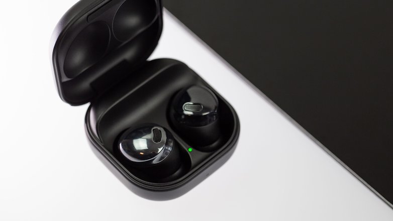 Samsung Galaxy Buds Pro on the charging case