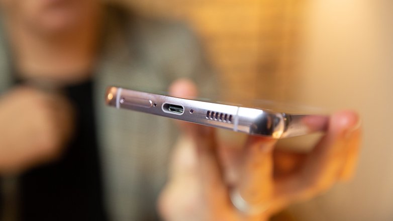 The Galaxy S23+ USB-C port in detail