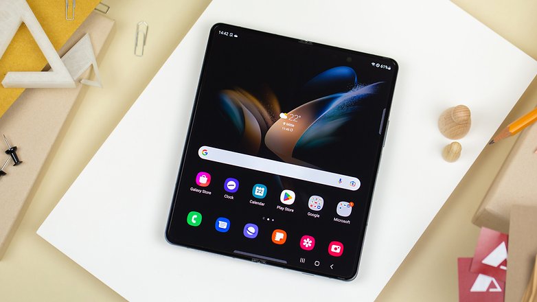 The unfolded AMOLED screen of the Galaxy Z Fold 4 measures 7.6-inches across diagonally, as with the previous model. Samsung Galaxy Z Fold 4