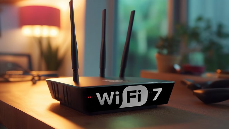 Ein Wi-Fi-7-Router in einem Wohnzimmer