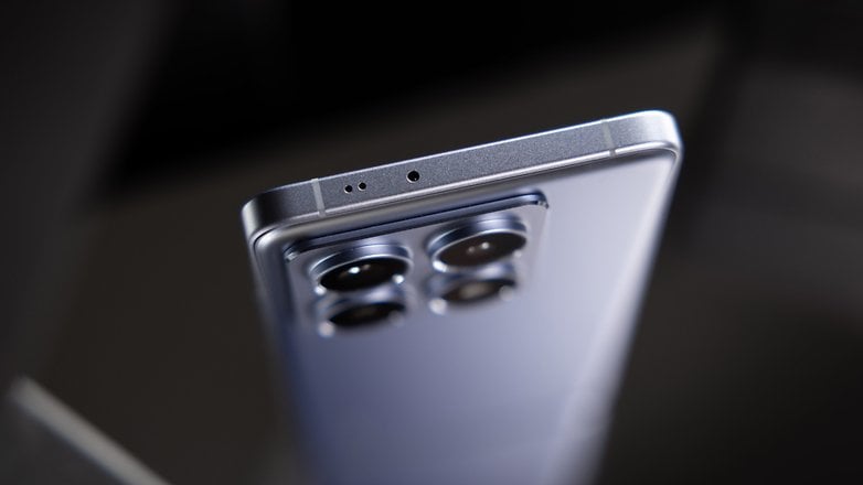 Close-up of the top edge of a Xiaomi 14T Pro smartphone