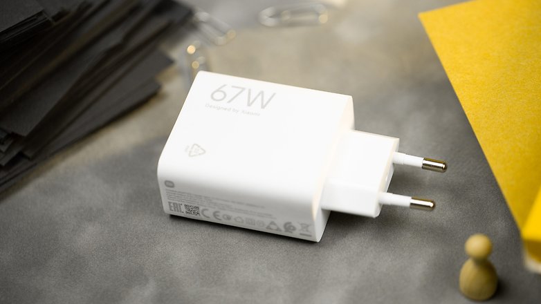 Picture of the Poco F5 Pro's included 67 watts power adaptor.