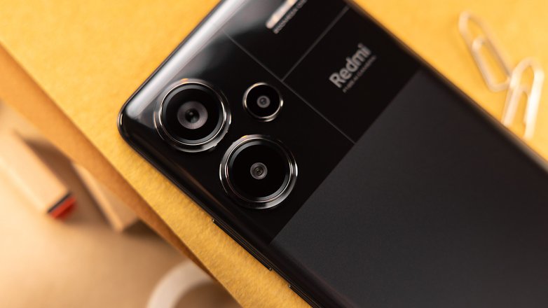 The triple camera module of the Redmi Note 13 Pro+ viewed up close