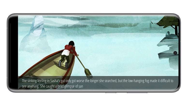Snímek obrazovky hry "57° severně" na Samsung-Handy.