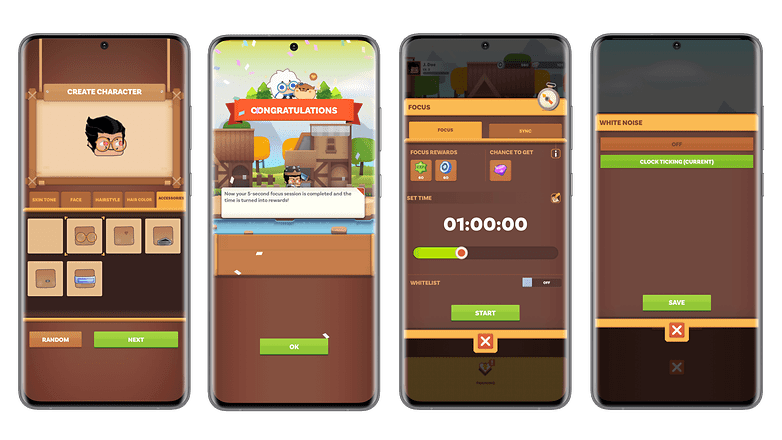 Screenshots der App "Focus Quest"