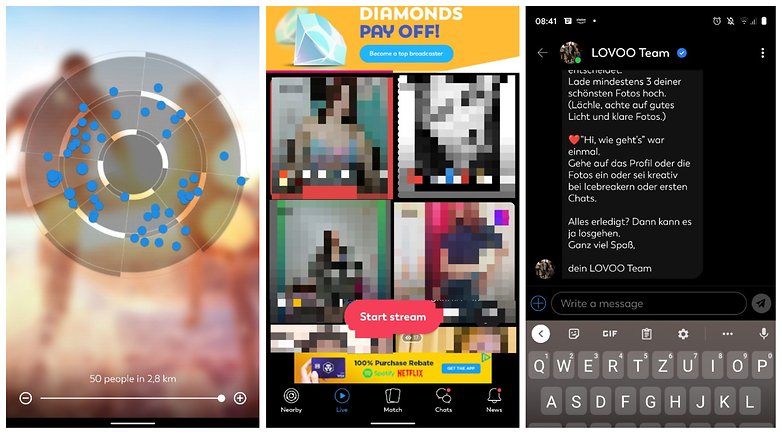 Lovoo app screenshots