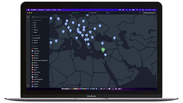 Captura de pantalla de NordVPN