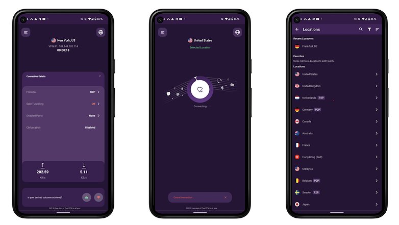 PureVPN Screenshots Android