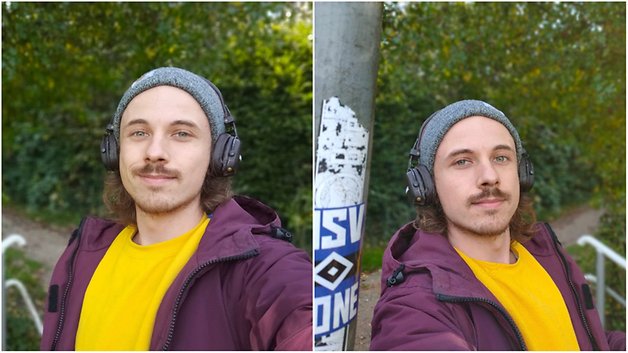 Zwei Selfies, aufgenommen mit dem Oppo Reno4 5G.