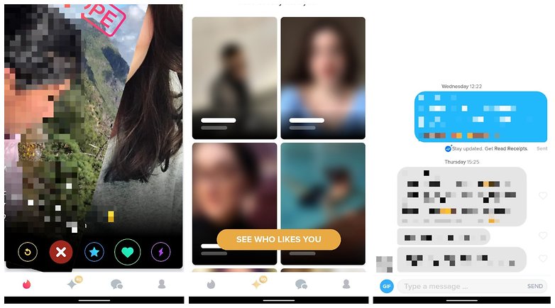 Tinder app screenshots