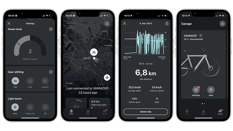 VanMoof app screenshots