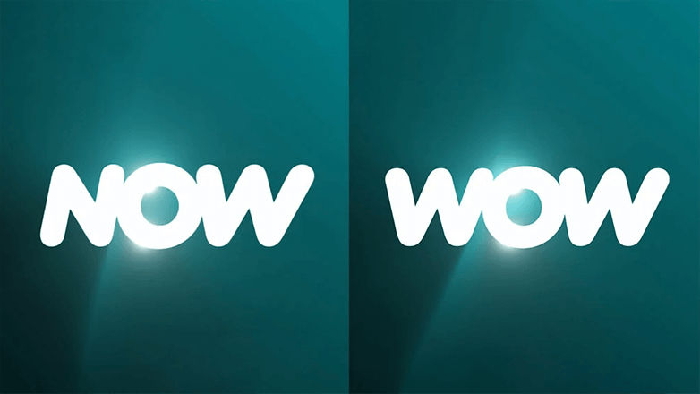Ein Vergleich der Logos von Now und Wow.