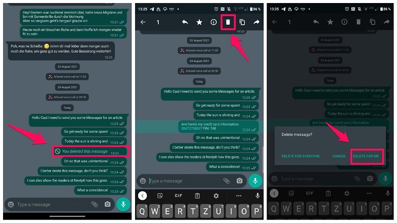 WhatsApp Üzenet törlése nekem NextPit