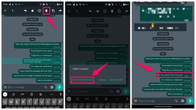 WhatsApp Üzenet törlése mindenki számára NextPit