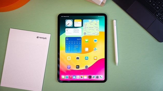 The new OLED iPad Pro display delivers excellent contrast, colors. and brightness.