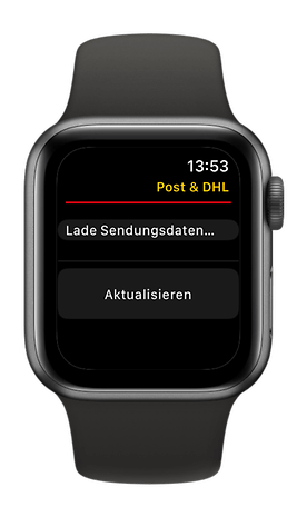 An Apple Watch SE 3 shows a tracking screen for the likes of DHL with a delivery notification.