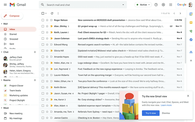 Google Mail im alten Design Stand 2022