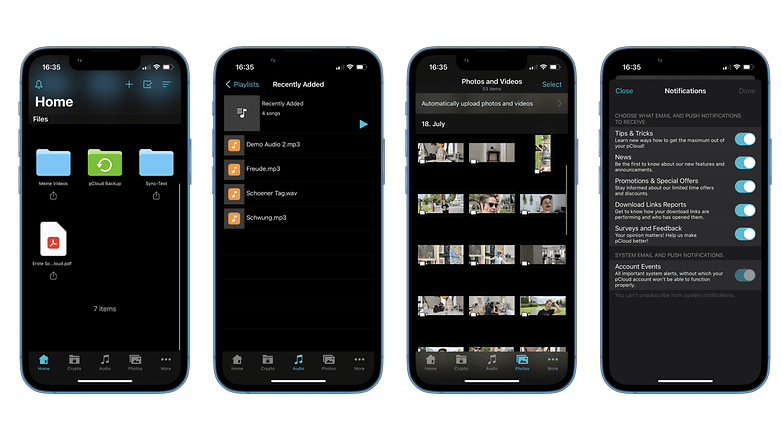Pcloud screenshots Apple iOS